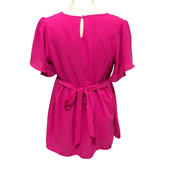 ISABEL MATERNITY By Ingrid & Isabel Pink Flutter Sleeve Maternity Top Sz S - Picture 3 of 12